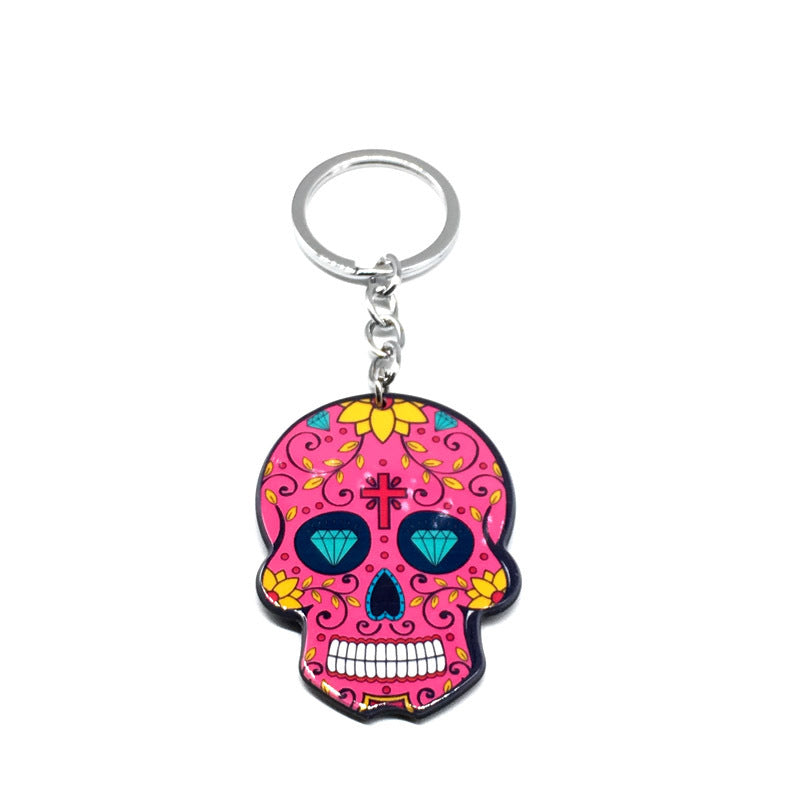Wholesale Acrylic Halloween Mexican Skull Keychain